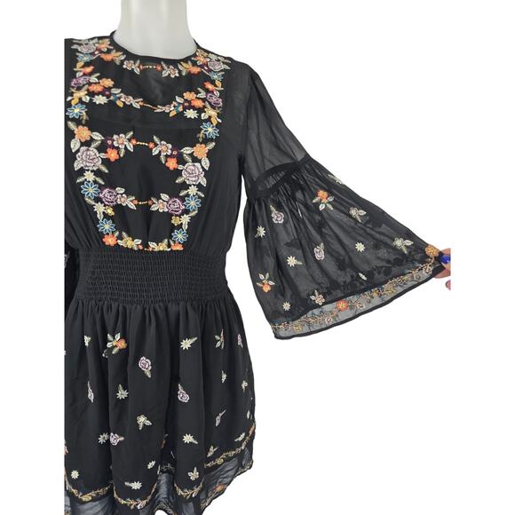 Anthropologie Maeve Embroidered Ruffle Tier Women's Summer Dress 0 - Picture 3 of 6